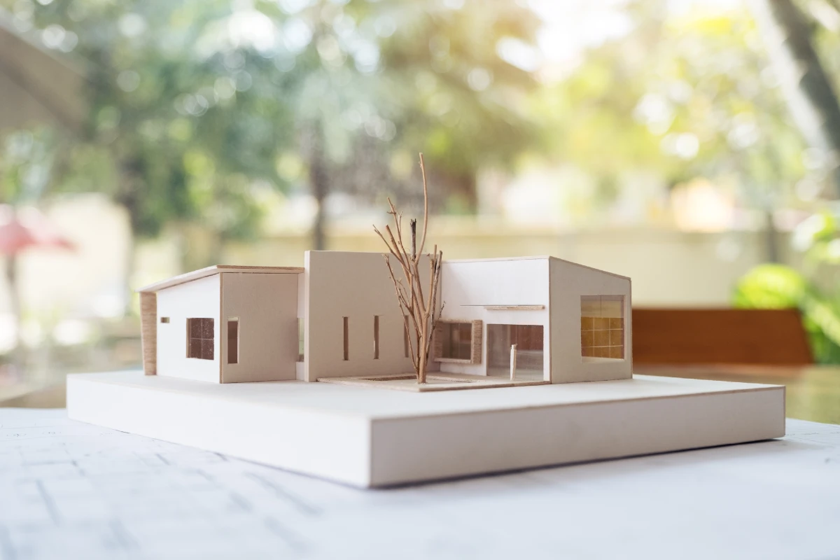 Architectural residential model representing PLANS4U design